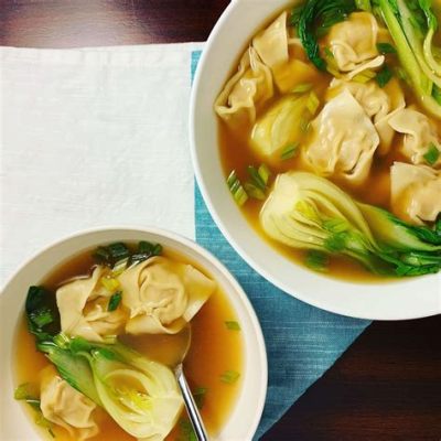  Wontons gevuld met bok Choi en gember: Een explosie van smaak en textuur in elke hap!